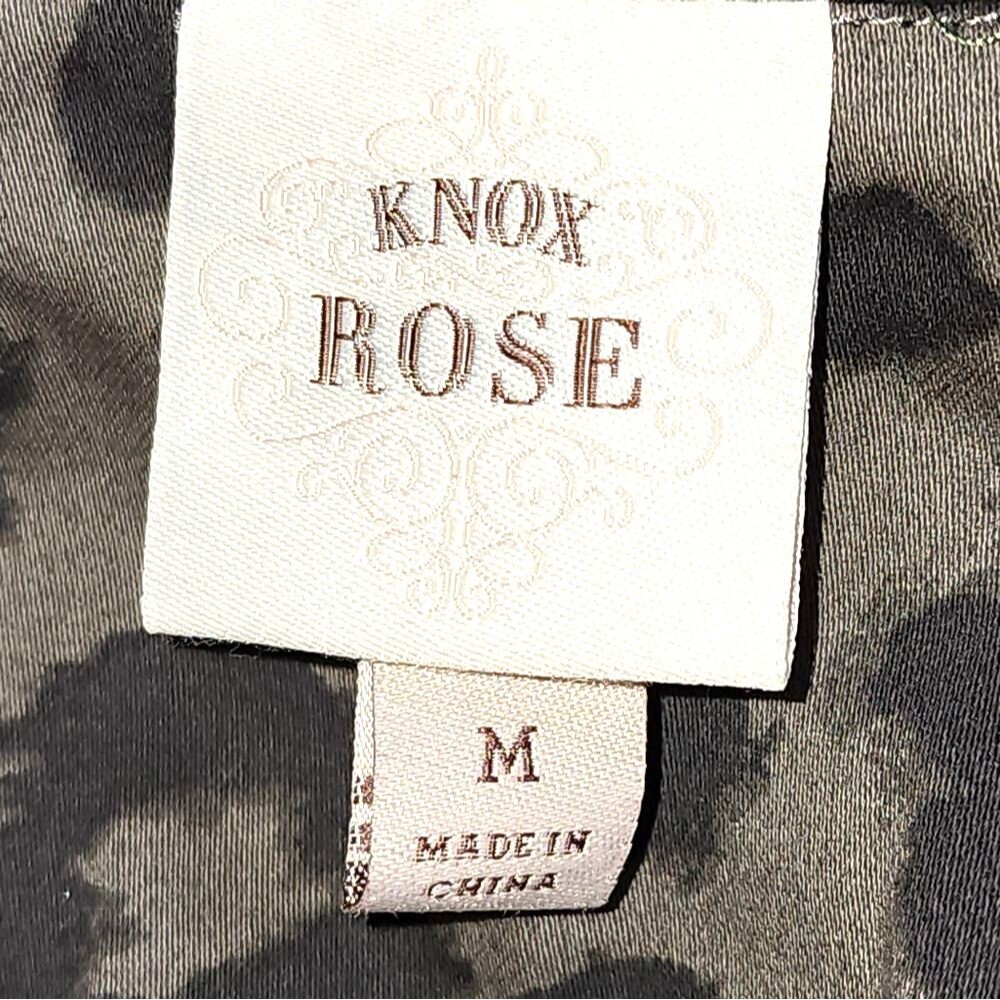 Knox Rose Gray Cheetah Print Drawstring Utility Jacket Size M - Picture 11 of 12